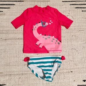 Carter’s 2-piece swim set w dinosaur rash guard
